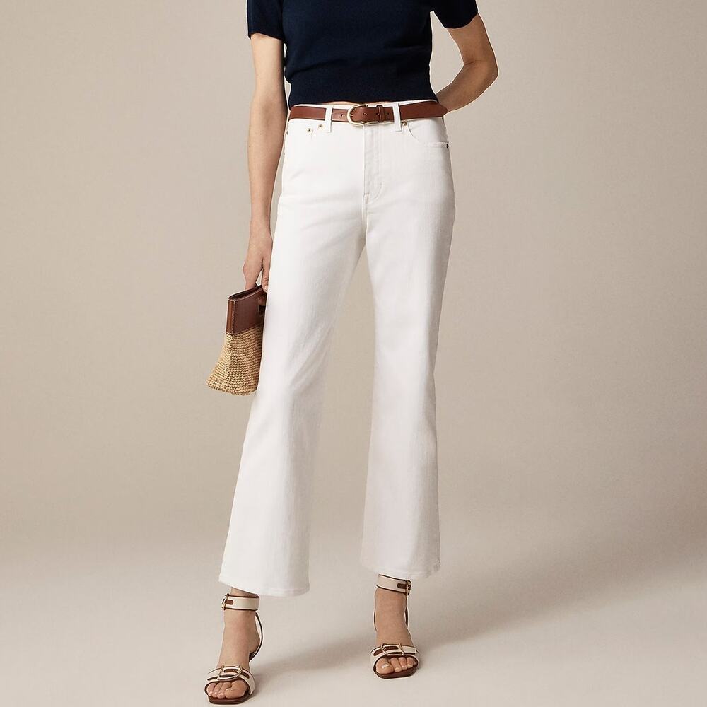 J.Crew High Rise Kickout Jean White Denim Size 30 NWT